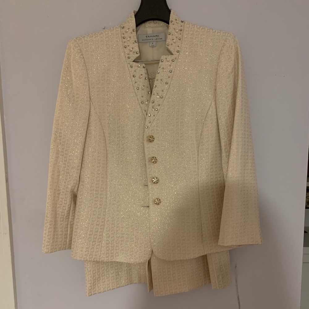 Tahari Arthur Levine Champagne Suit - NWT